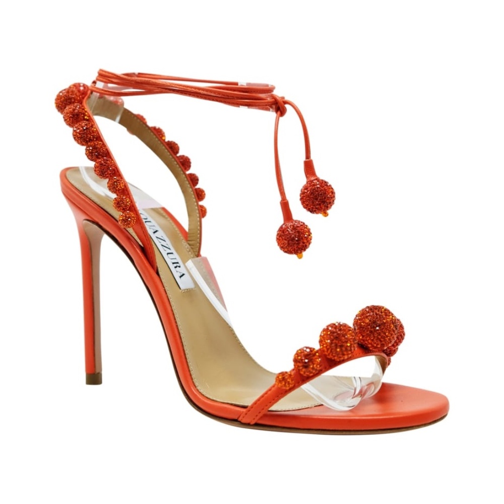 Disco Dancer 105mm AQUAZZURA Tangerine Orange 41 like new euc